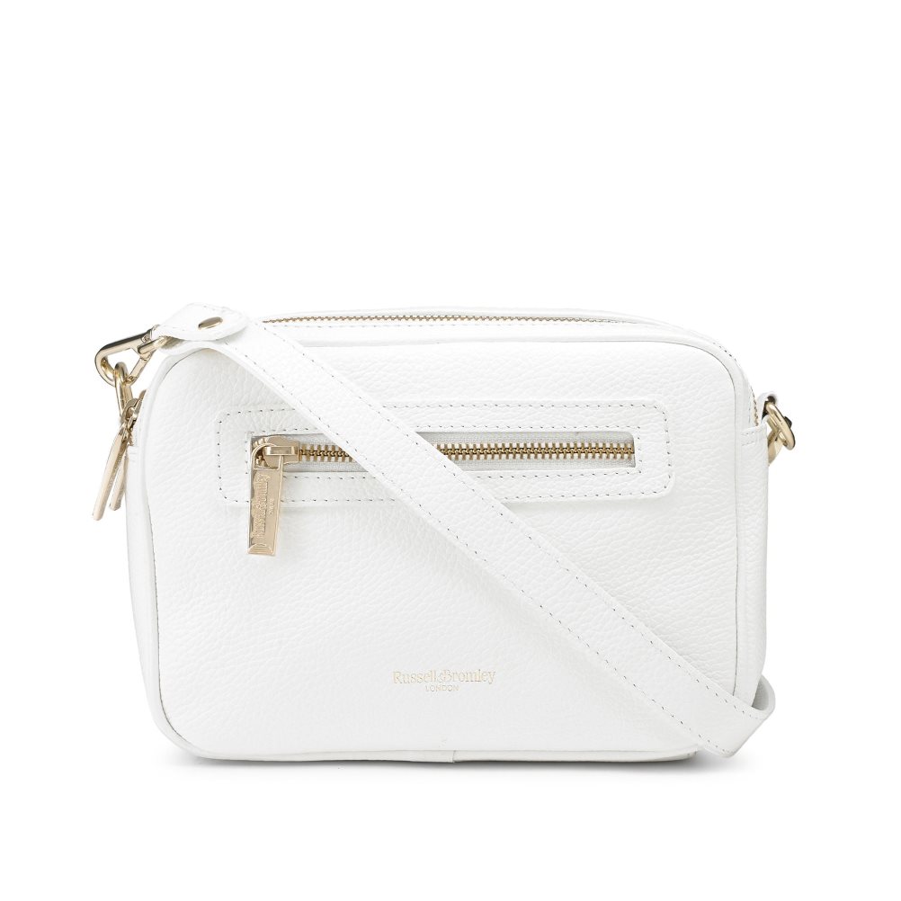 White Russell & Bromley Dynamic Triple Zip Camera Women\'s Crossbody Bags | PH-5-QXUC