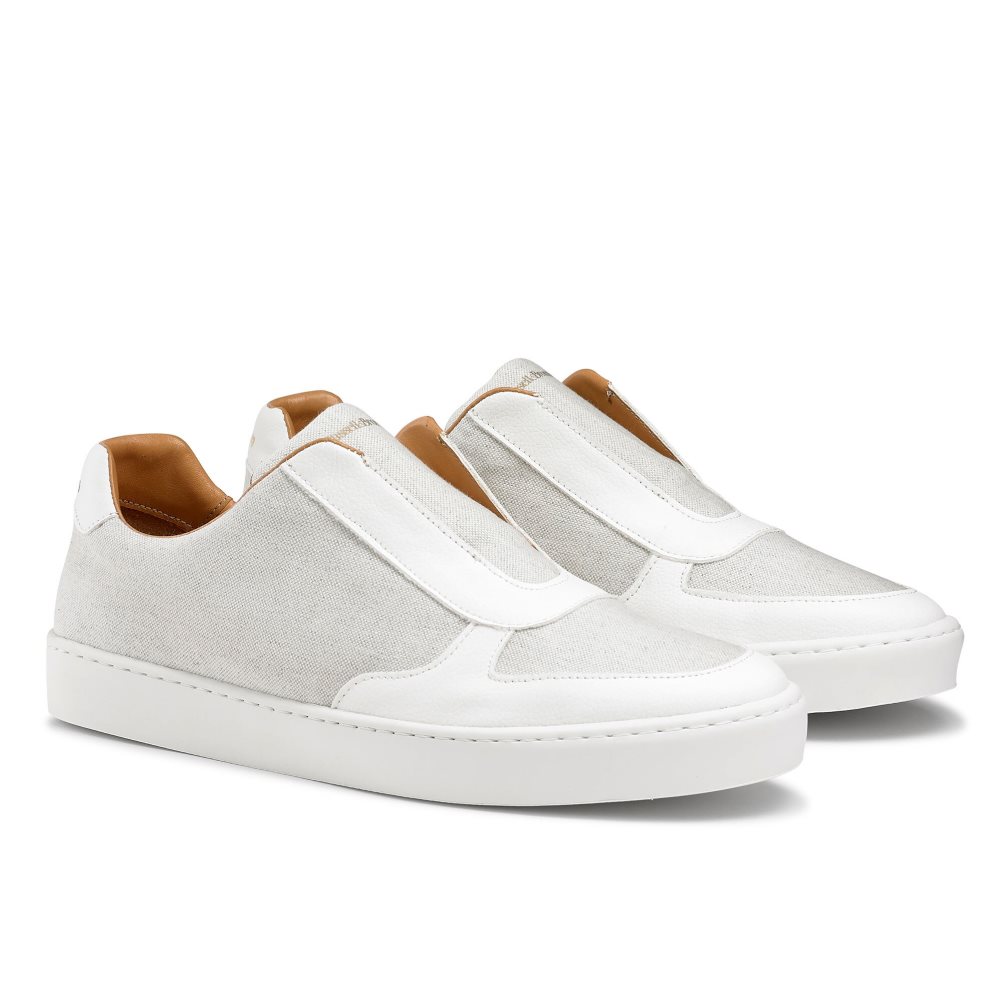 White Russell & Bromley Fifth Av.M Eco Laceless Men's Trainers | PH-2-BXSJ