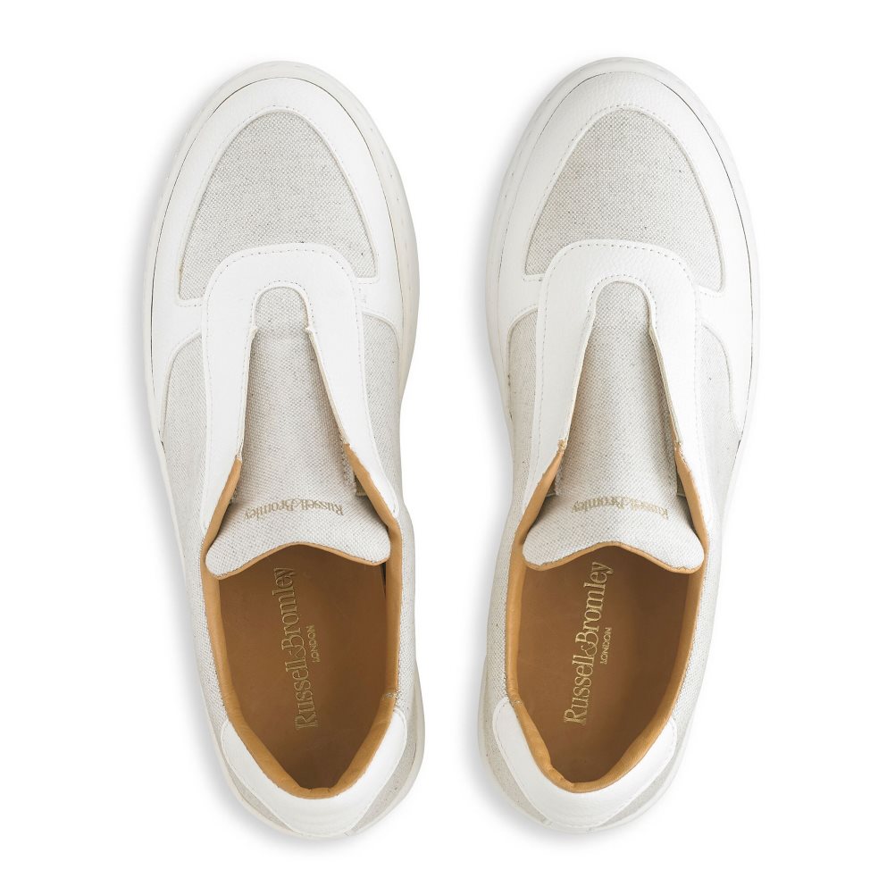 White Russell & Bromley Fifth Ave Eco Laceless Women's Trainers | PH-4-IYRW