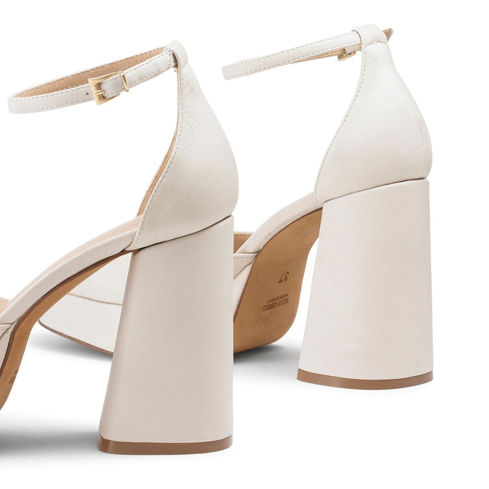 White Russell & Bromley Flawless Extreme Platform Women's Heels Sandals | PH-8-JQXO