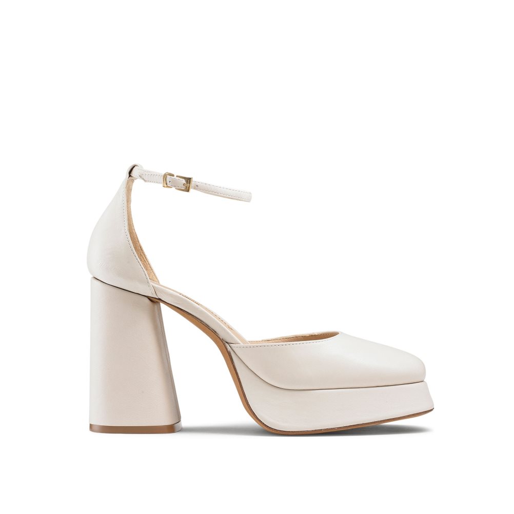 White Russell & Bromley Flawless Extreme Platform Women\'s Heels Sandals | PH-8-JQXO