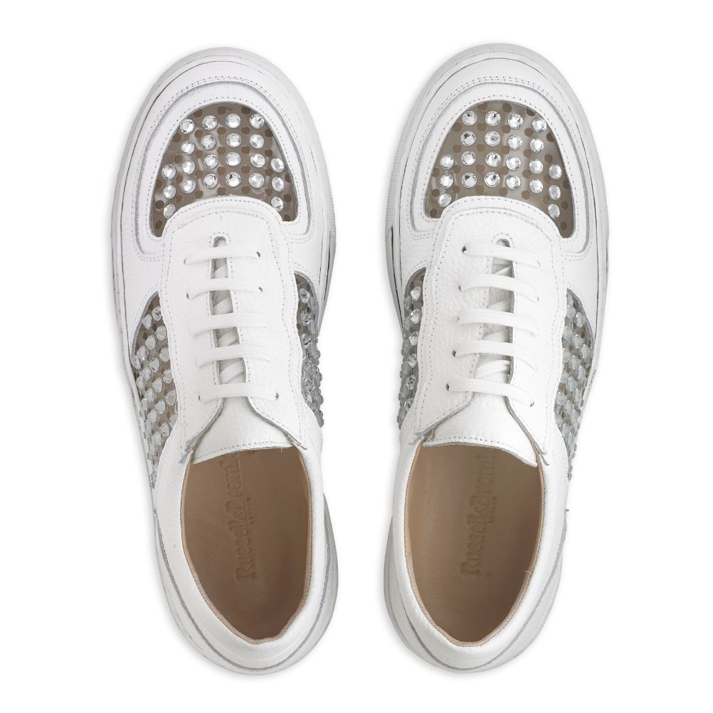 White Russell & Bromley Glossy Perspex Women's Trainers | PH-3-IBZA