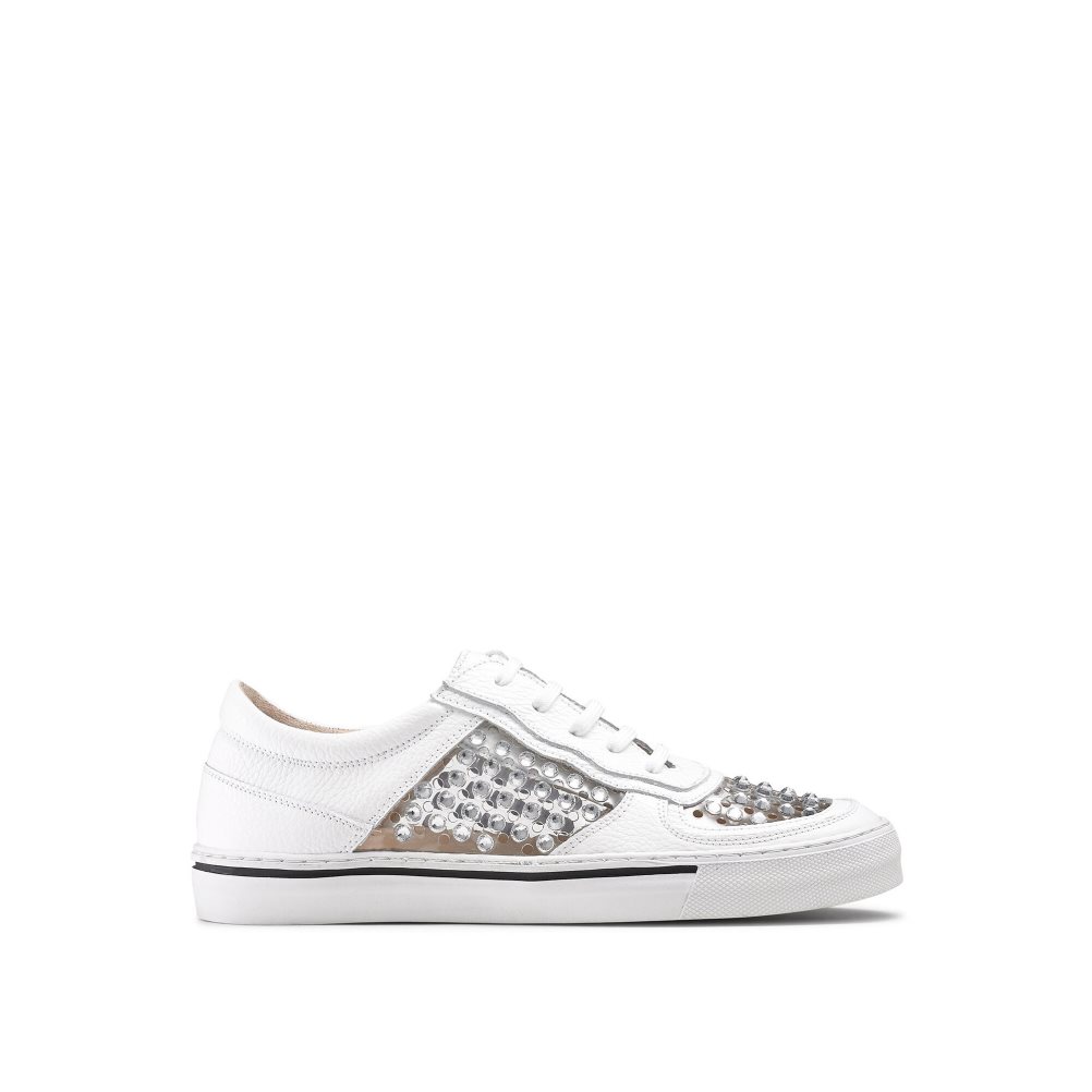 White Russell & Bromley Glossy Perspex Women\'s Trainers | PH-3-IBZA