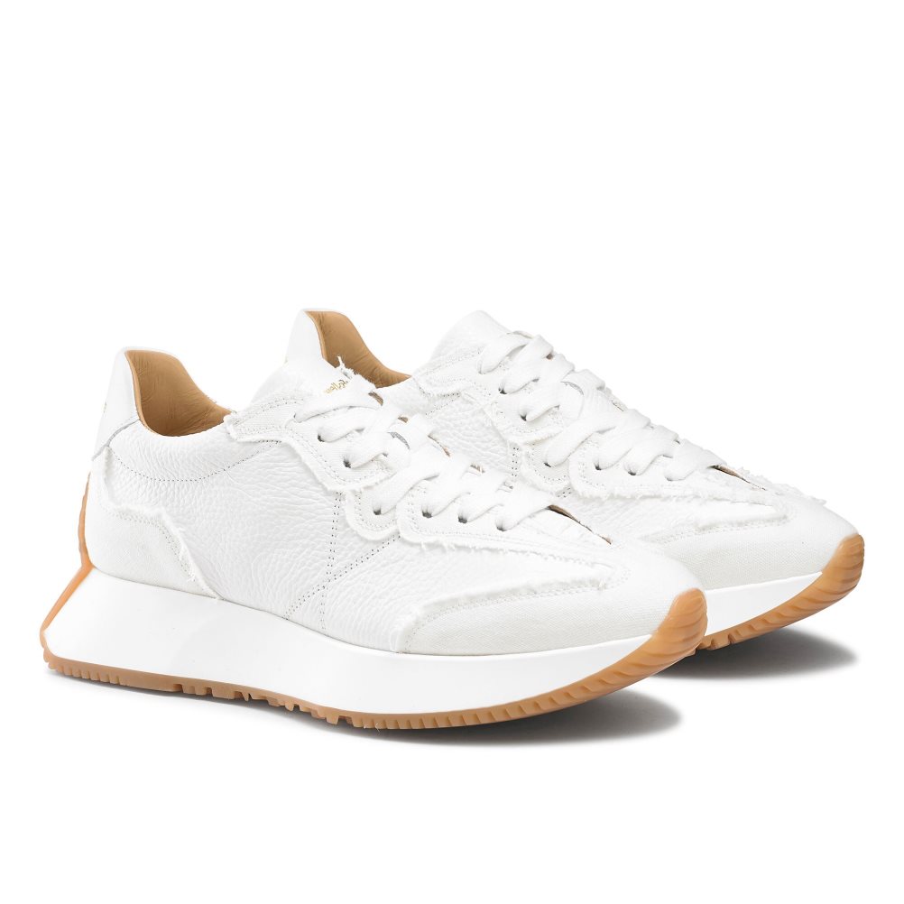 White Russell & Bromley Hourglass Flared Sole Women's Trainers | PH-4-BGHY