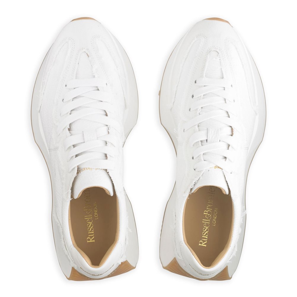 White Russell & Bromley Hourglass Flared Sole Women's Trainers | PH-4-BGHY