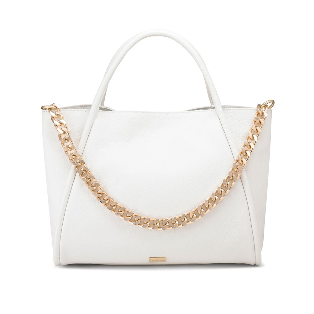 White Russell & Bromley Icon Chain East/West Grab Women\'s Tote Bags | PH-9-PTGR