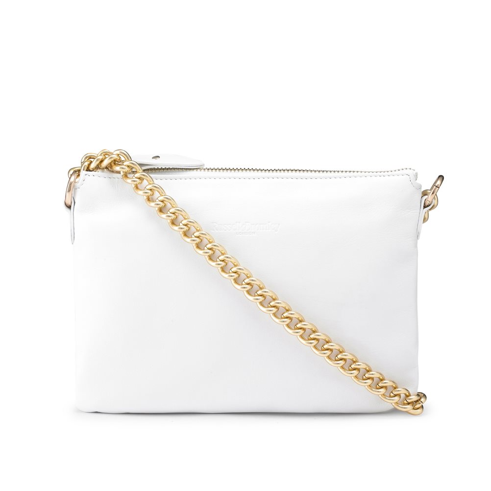 White Russell & Bromley On Point Chain Zip Pouch Women\'s Shoulder Bags | PH-9-KOXB