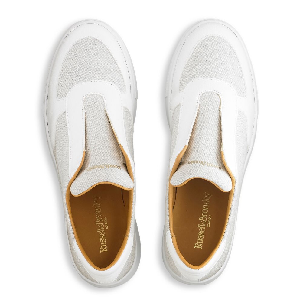 White Russell & Bromley Park Ave Eco Flatform Women's Platform Shoes | PH-5-JSPY