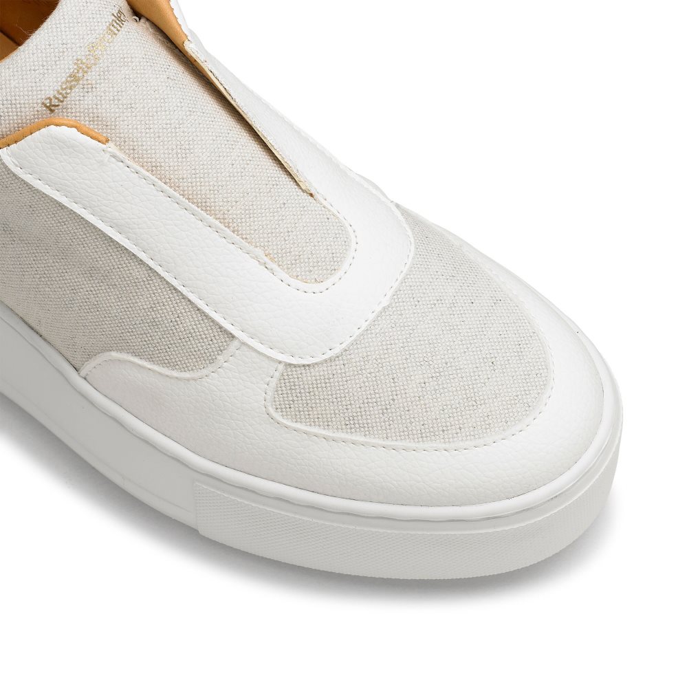 White Russell & Bromley Park Ave Eco Flatform Women's Platform Shoes | PH-5-JSPY