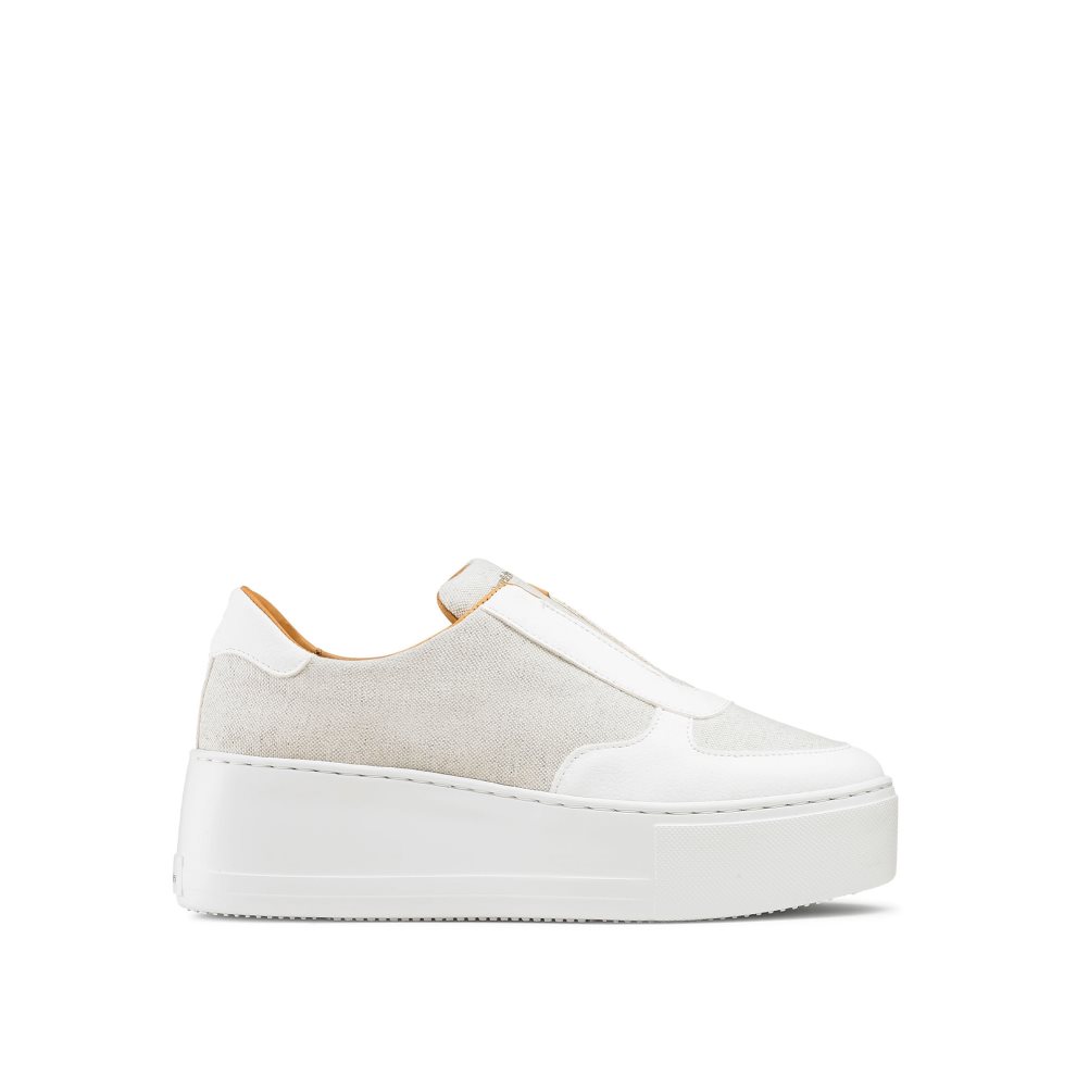 White Russell & Bromley Park Ave Eco Flatform Women\'s Platform Shoes | PH-5-JSPY