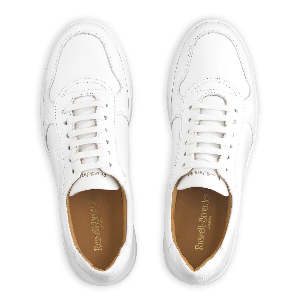 White Russell & Bromley Park Lace Lace-up Women's Platform Shoes | PH-1-EVGP