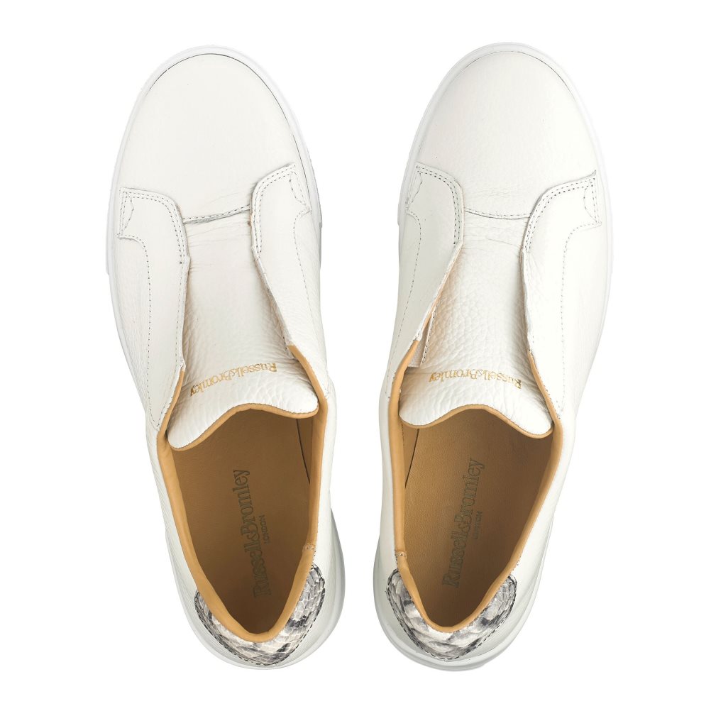 White Russell & Bromley Park Up Flatform Laceless Women's Platform Shoes | PH-2-LJTF