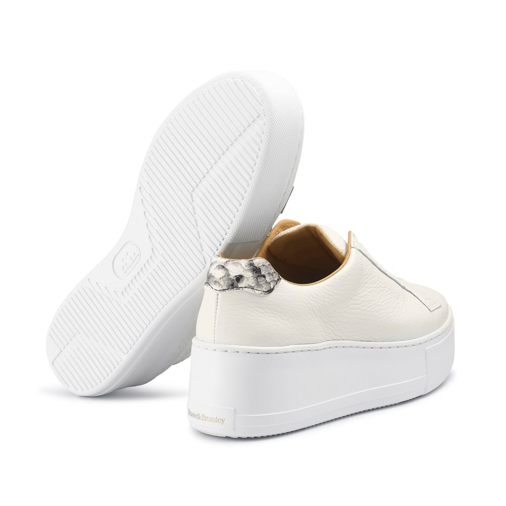 White Russell & Bromley Park Up Flatform Laceless Women's Platform Shoes | PH-2-LJTF