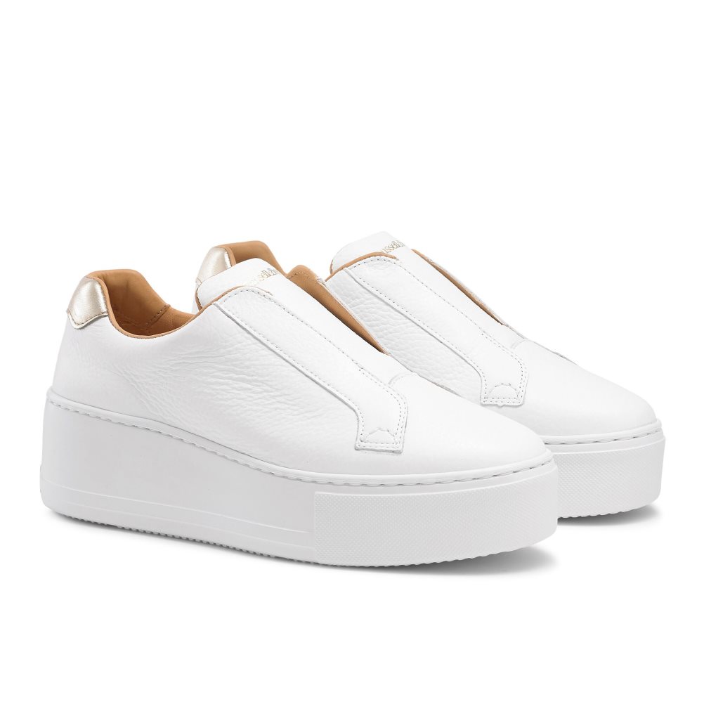 White Russell & Bromley Park Up Flatform Laceless Women's Platform Shoes | PH-9-QPKO