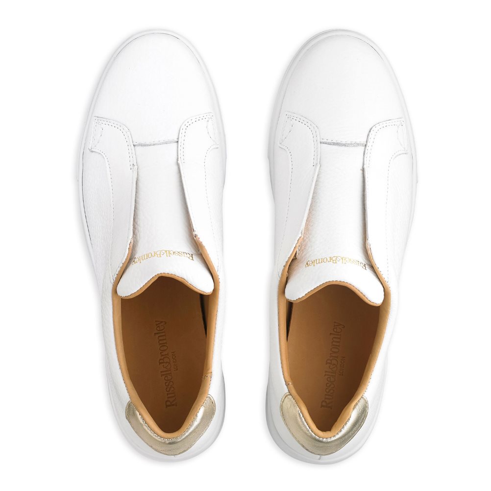 White Russell & Bromley Park Up Flatform Laceless Women's Platform Shoes | PH-9-QPKO