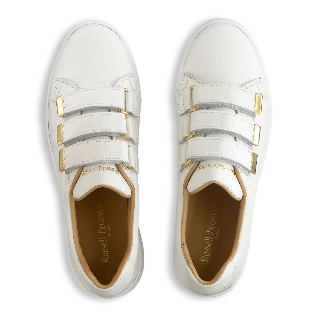 White Russell & Bromley Parktrio Velcro Strap Women's Platform Shoes | PH-6-WKJM