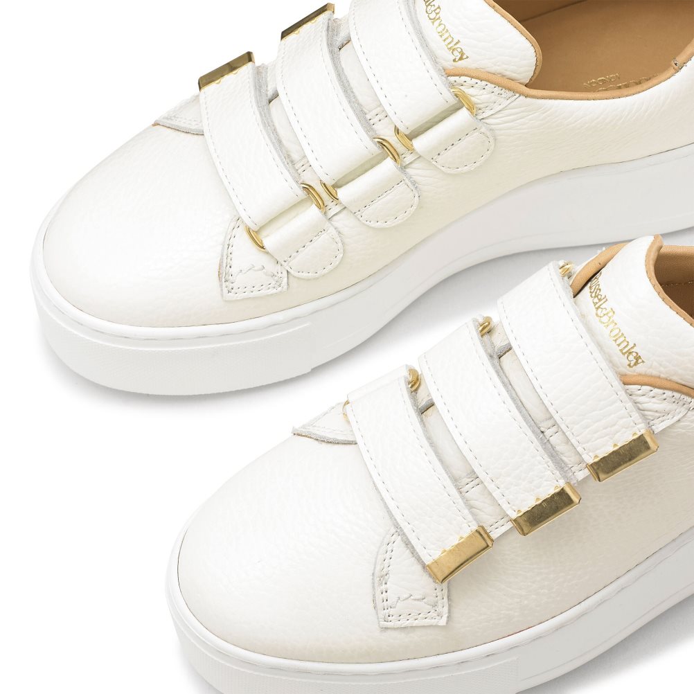 White Russell & Bromley Parktrio Velcro Strap Women's Platform Shoes | PH-6-WKJM