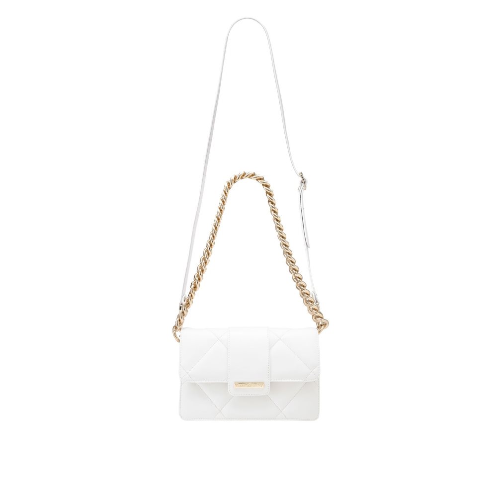 White Russell & Bromley Quilt Box Chain Women's Shoulder Bags | PH-5-VRQE