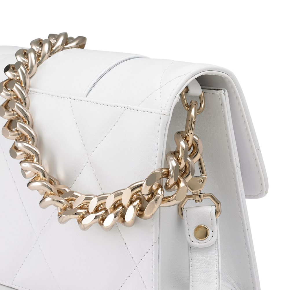 White Russell & Bromley Quilt Box Chain Women's Shoulder Bags | PH-5-VRQE