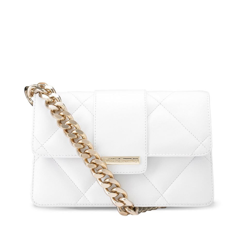 White Russell & Bromley Quilt Box Chain Women\'s Shoulder Bags | PH-5-VRQE