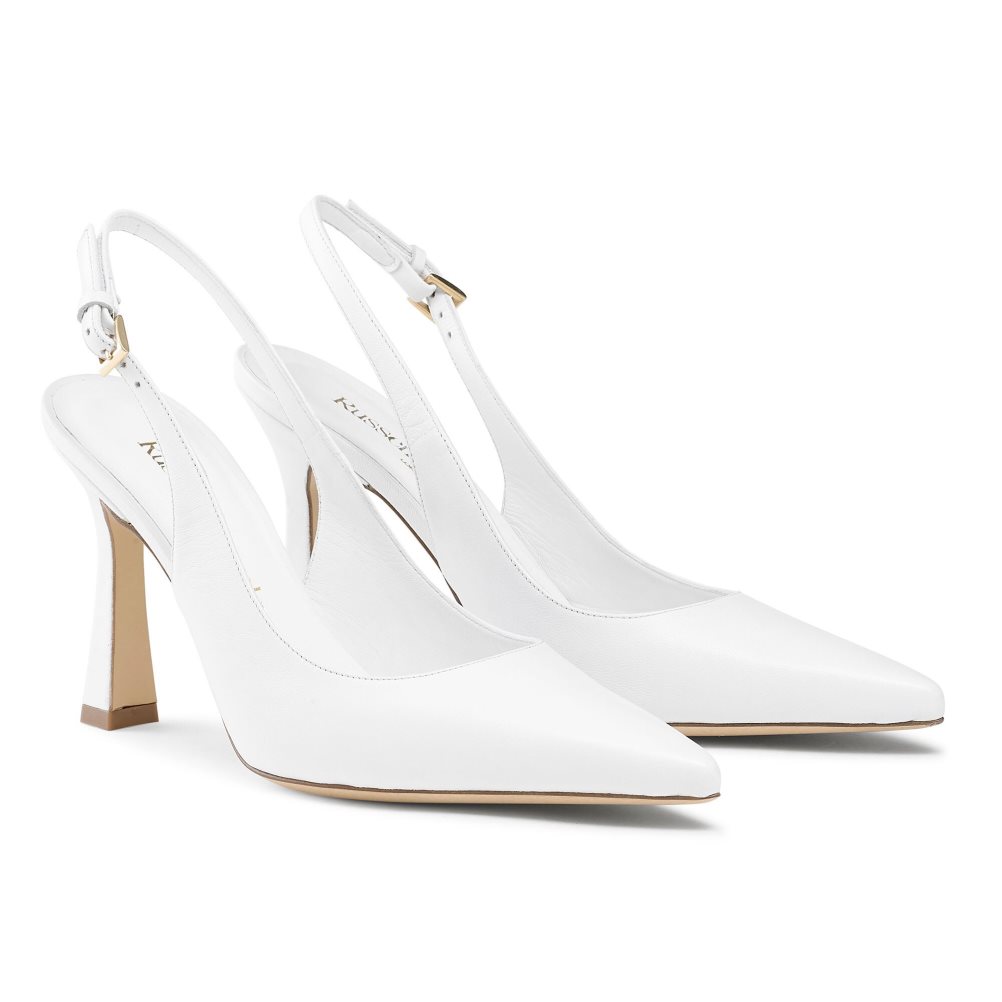 White Russell & Bromley Slingback Point Women's Pumps | PH-5-LOXR