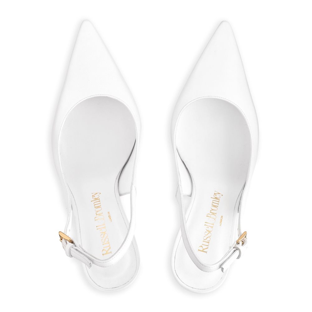 White Russell & Bromley Slingback Point Women's Pumps | PH-5-LOXR