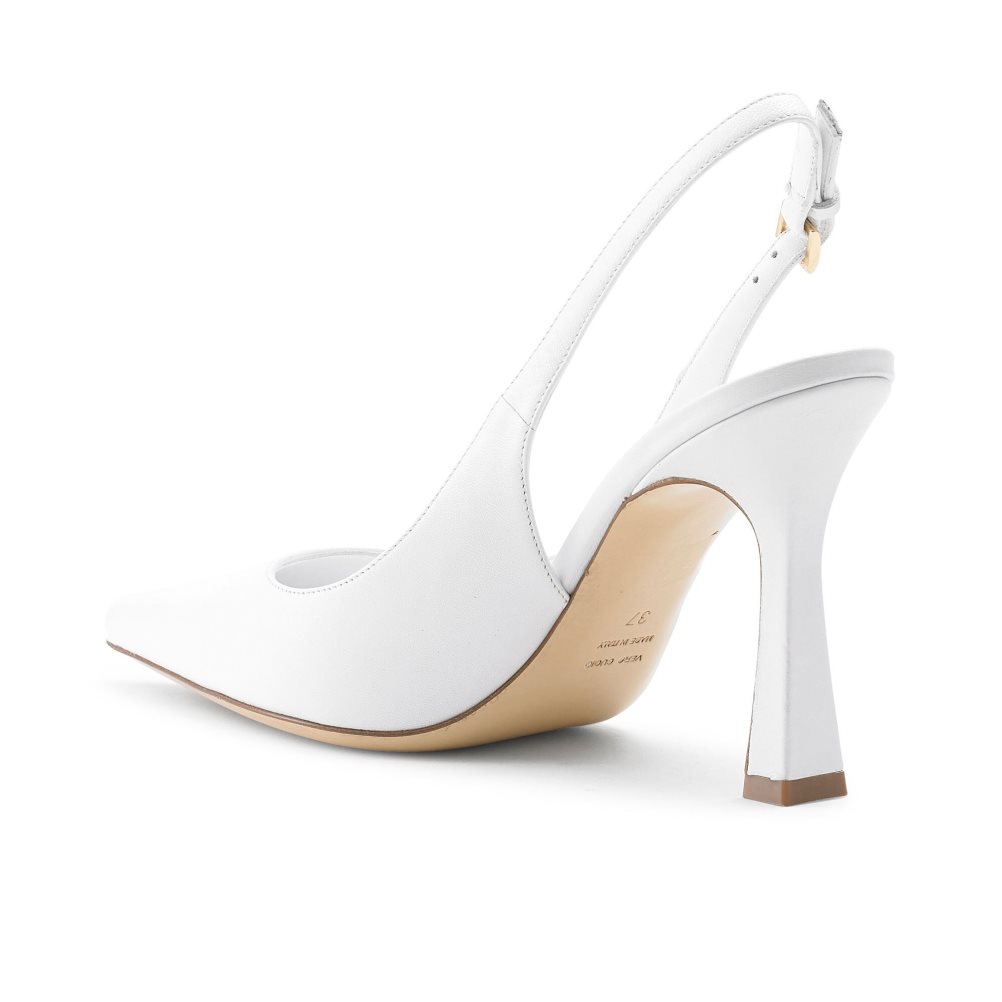 White Russell & Bromley Slingback Point Women's Pumps | PH-5-LOXR