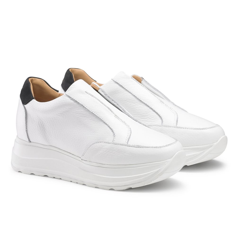 White Russell & Bromley Speed Up Laceless Runner Women's Trainers | PH-5-DPZA