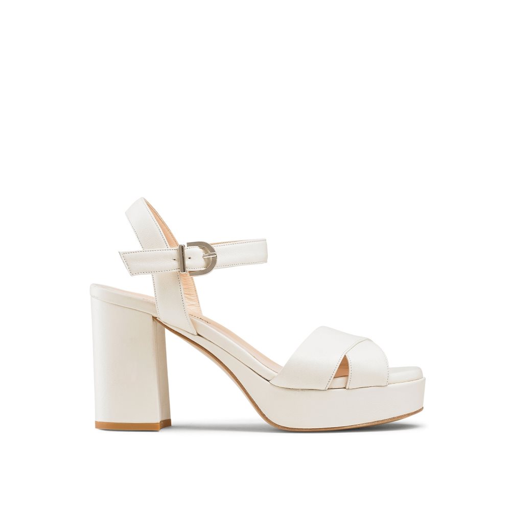 White Russell & Bromley Topform Platform Women\'s Heels Sandals | PH-0-UKQB