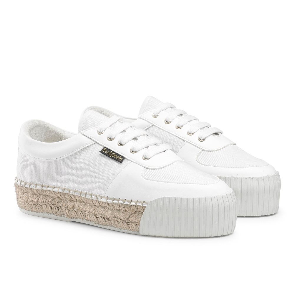 White Russell & Bromley Touchdown Espadrille Women's Trainers | PH-1-MHAN