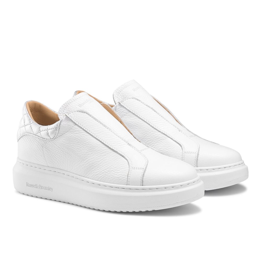 White Russell & Bromley Winner Laceless Women's Trainers | PH-0-CGWK