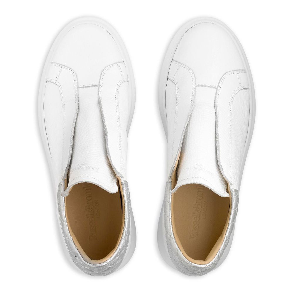 White Russell & Bromley Winner Laceless Women's Trainers | PH-0-CGWK