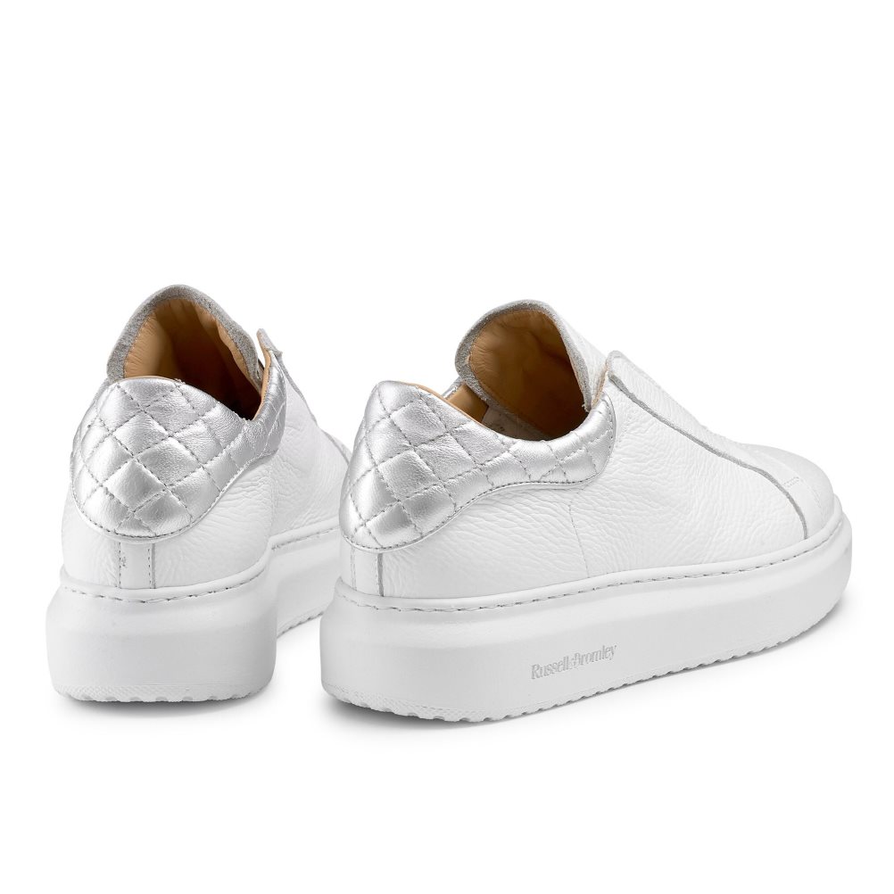 White Russell & Bromley Winner Laceless Women's Trainers | PH-0-CGWK