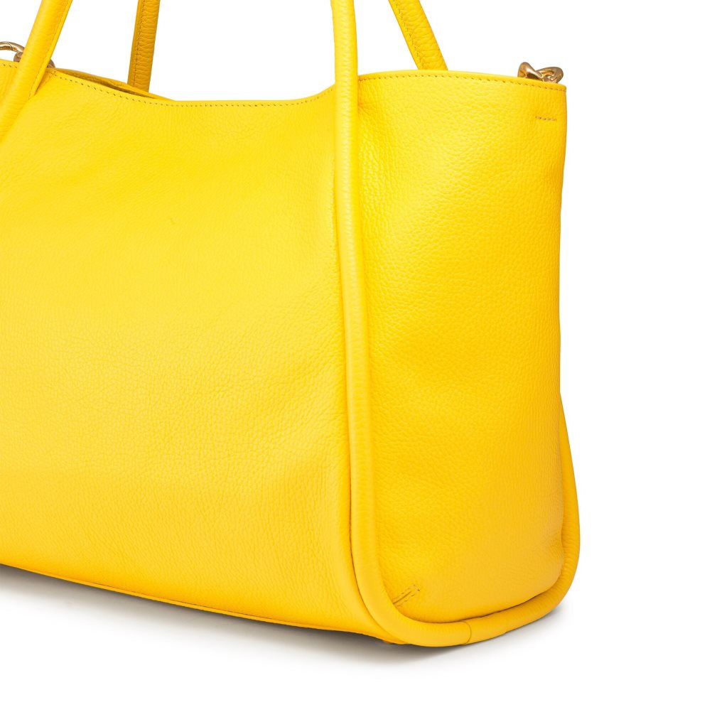 Yellow Russell & Bromley Icon Chain East/West Grab Women's Tote Bags | PH-7-WJXN