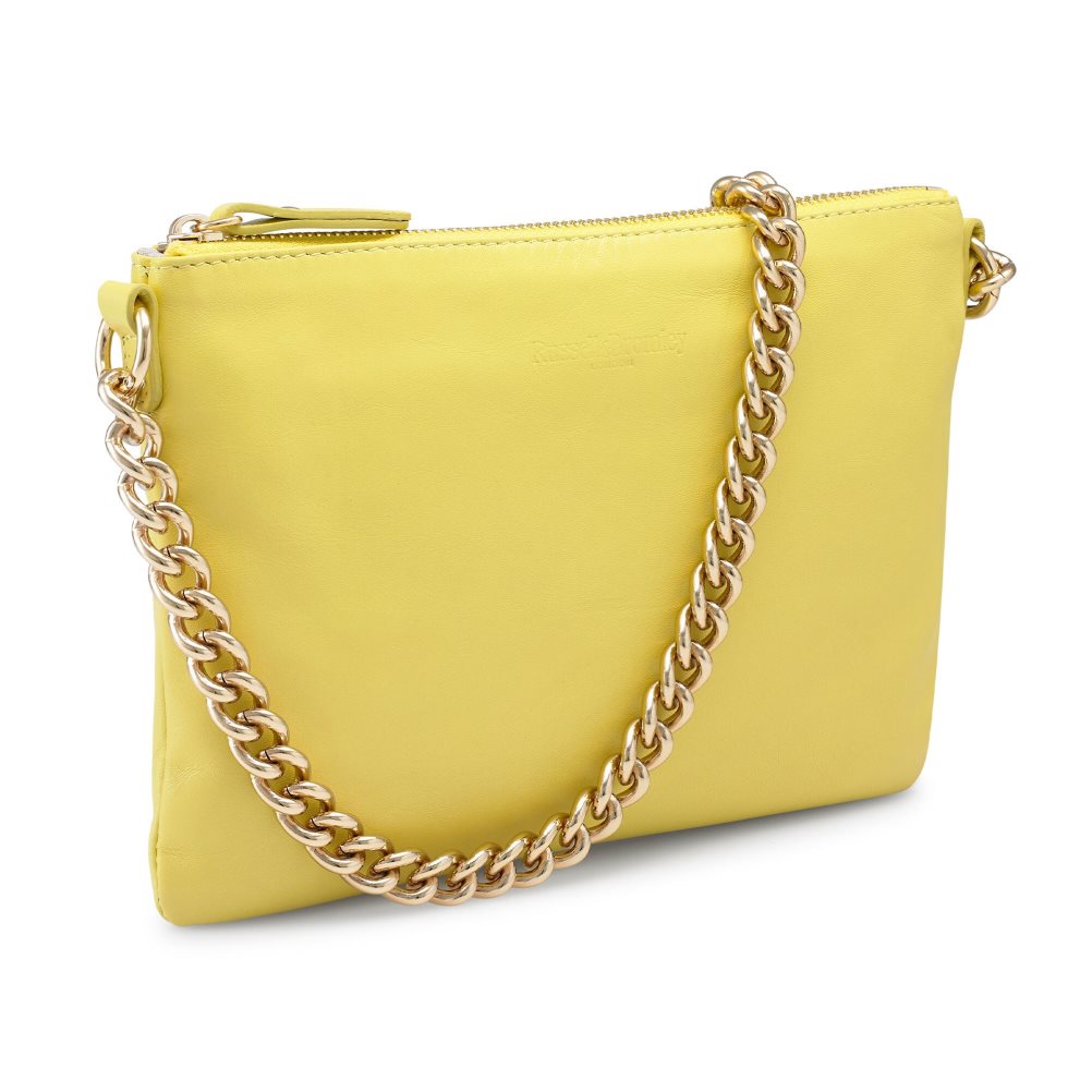 Yellow Russell & Bromley On Point Chain Zip Pouch Women's Shoulder Bags | PH-9-FEOM