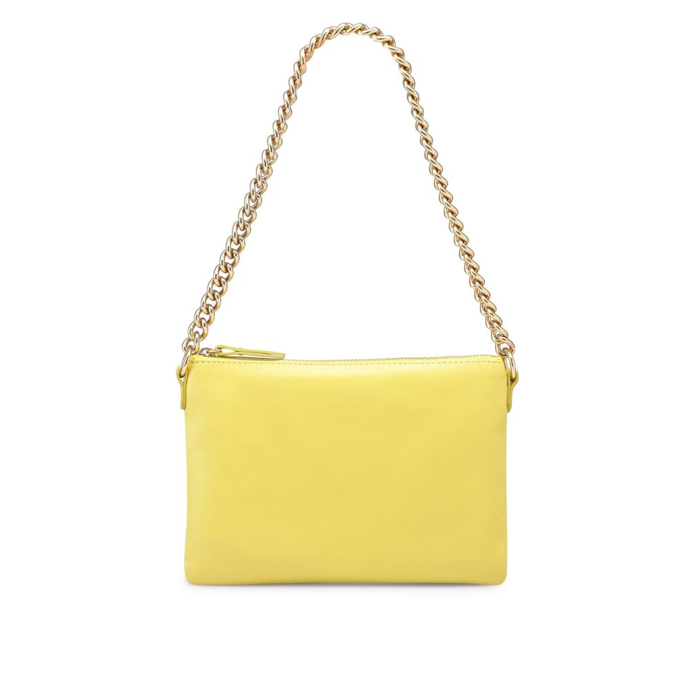 Yellow Russell & Bromley On Point Chain Zip Pouch Women's Shoulder Bags | PH-9-FEOM