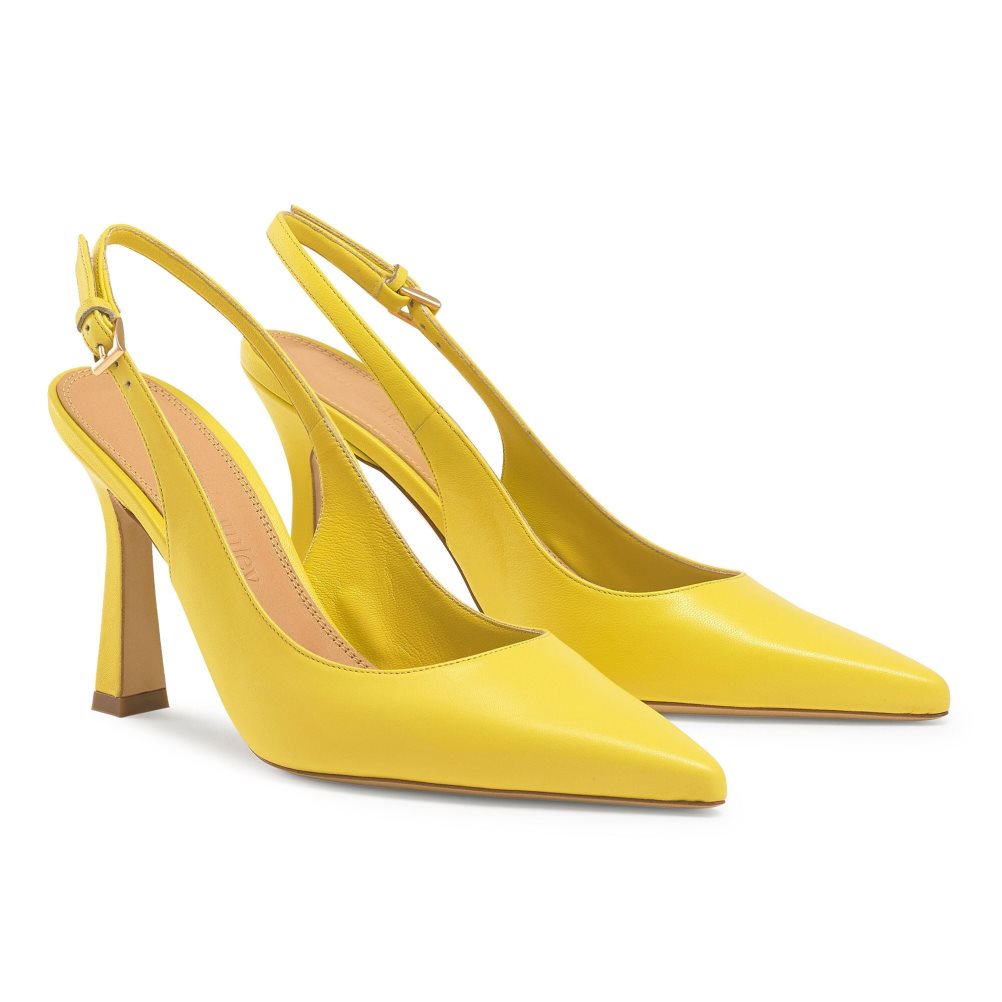 Yellow Russell & Bromley Slingback Point Women's Pumps | PH-2-MQCR