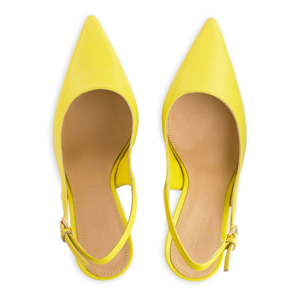 Yellow Russell & Bromley Slingback Point Women's Pumps | PH-2-MQCR