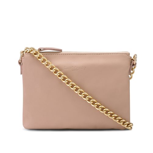 Beige Russell & Bromley On Point Chain Zip Pouch Women's Shoulder Bags | PH-5-QHSF