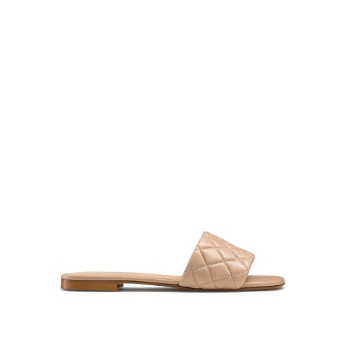 Beige Russell & Bromley Quilted Women's Flat Sandals | PH-1-YSHQ