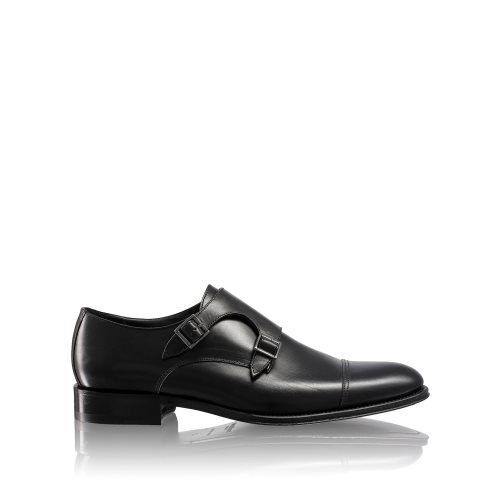 Black Russell & Bromley Birch Double Buckle Monk Men's Formal Shoes | PH-9-EYDX