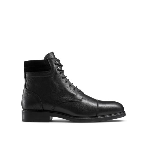 Black Russell & Bromley Brigade 6 Eyelet Lace Up Men's Ankle Boots | PH-5-HAFV