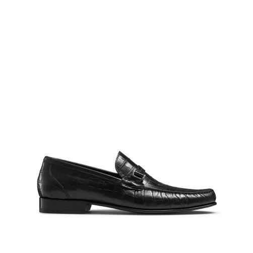 Black Russell & Bromley Elite Slip On Men's Moccasins | PH-3-IFMT