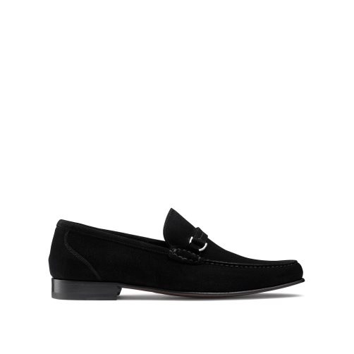 Black Russell & Bromley Elite Slip On Men's Moccasins | PH-6-GQSM