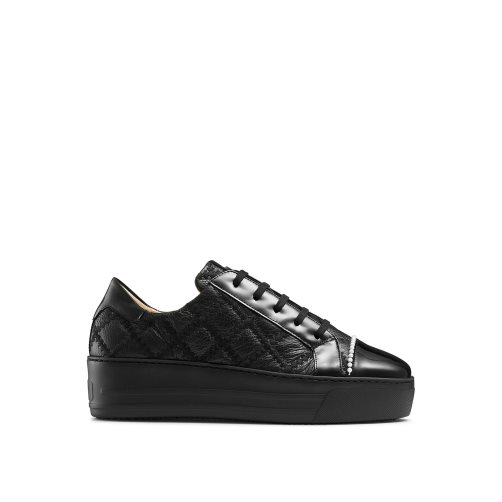 Black Russell & Bromley Esplanade Lace Up Women's Platform Shoes | PH-1-ZVOY