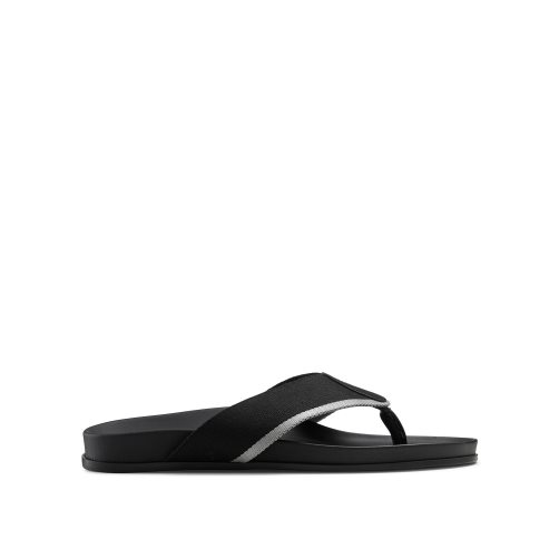 Black Russell & Bromley Fab Men's Toe-Post Sandals | PH-6-JZMR