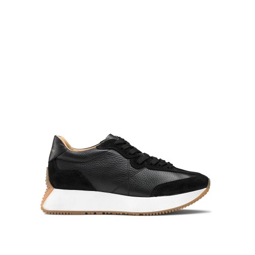 Black Russell & Bromley Hourglass Flared Sole Women's Trainers | PH-3-NBFY