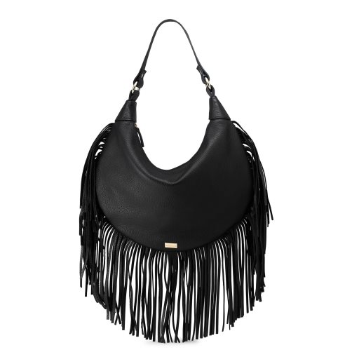 Black Russell & Bromley Indie Fringed Women's Shoulder Bags | PH-9-KAIF