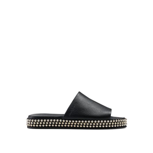 Black Russell & Bromley Moneypot Women's Flat Sandals | PH-8-EFJV