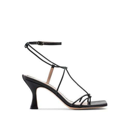 Black Russell & Bromley Noodles Skinny Strap Women's Heels Sandals | PH-8-HCEN